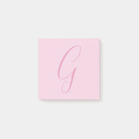 Monogramme de lettre initiale rose clair chic uni