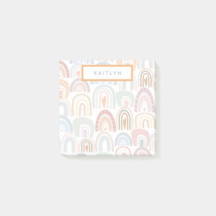 Post-it® Monogramme de Motif arc-en-ciel mignon assisté