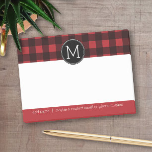 Post-it® Monogramme de Motif de plongée Rustic Red & Black 