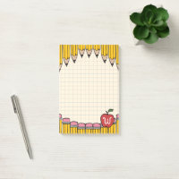 Monogramme de professeur gribouillages scolaires d