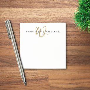 Post-it® Monogramme de script doré moderne