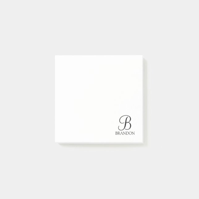 Post-it® Monogramme de script personnalisé et Bloc-notes de (Devant)
