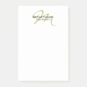 Post-it® Monogramme de script sophistiqué initial moderne
