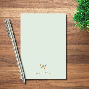 Post-it® Monogramme de style moderne vert sauge or