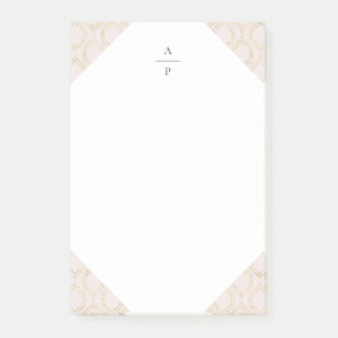 Post-it® Monogramme d'oignon rose et or