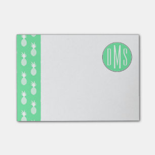 Post-it® Monogramme du motif   de menthe d'ananas