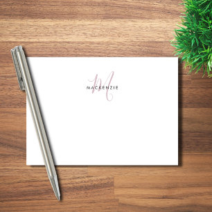 Post-it® Monogramme élégant moderne blanc rose blush écritu