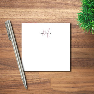 Post-it® Monogramme élégant moderne blanc rose blush écritu