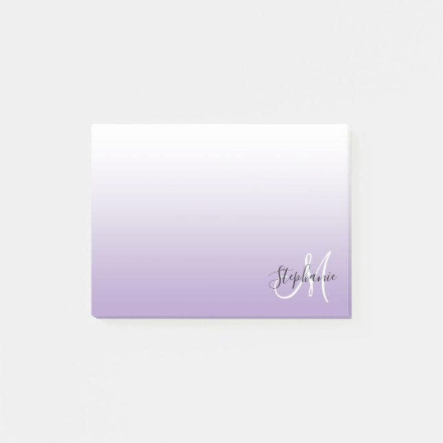 Post-it® Monogramme élégant Pale Purple Ombre (Devant)