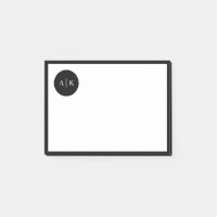 Monogramme en cercle noir et blanc simple