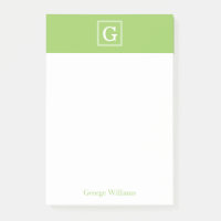 Monogramme encadré vert Kiwi personnalisé