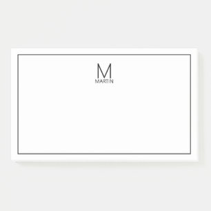 Post-it® Monogramme et bloc-notes de nom personnalisés mode