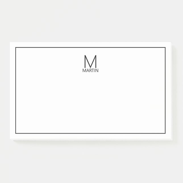 Post-it® Monogramme et bloc-notes de nom personnalisés mode (Devant)