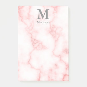Post-it® Monogramme et nom faits sur commande sur le marbre