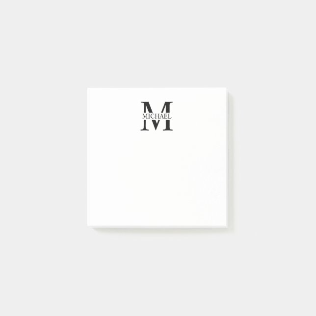 Post-it® Monogramme et nom personnalisés (Devant)