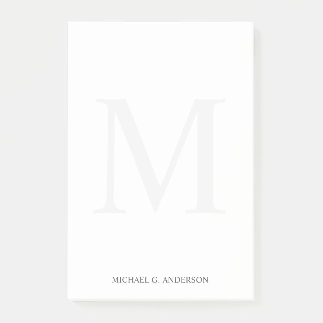 Post-it® Monogramme et nom personnalisés (Devant)