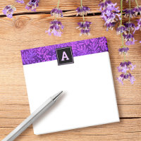 Monogramme feuille violet feuillage motif simple m