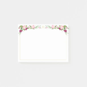 Post-it® Monogramme Floral Purple Pois rose doux Vintage 4x