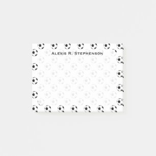 Post-it® Monogramme Football de soccer boules sur blanc