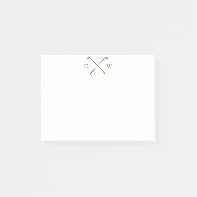 Post-it® Monogramme Green Golf Club personnalisé Post-its (Devant)