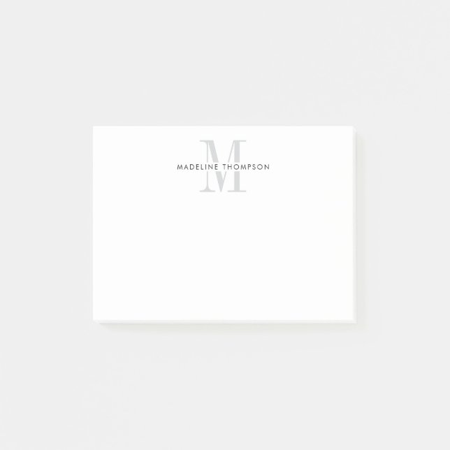 Post-it® Monogramme gris moderne (Devant)