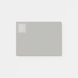 Post-it® Monogramme initial | Blanc sur gris clair