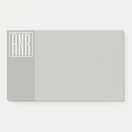 Post-it® Monogramme initial | Blanc sur gris clair
