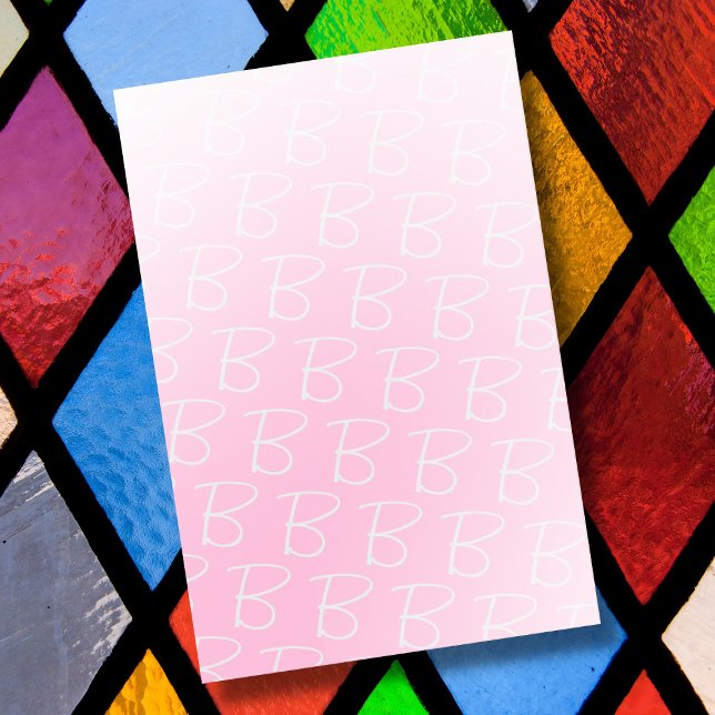 Post-it® Monogramme initial rose pastel dégradé élégant chi (Créateur téléchargé)