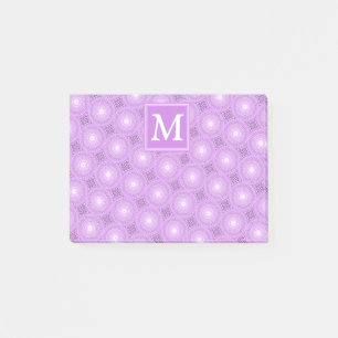 Post-it® Monogramme lilas cercles pourpres motif