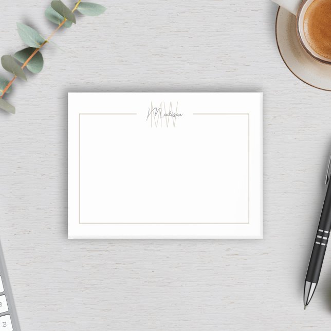 Post-it® Monogramme minimaliste moderne (Modern Minimalist Monogram Post-it Notes by MINTIC DESIGN STUDIO)