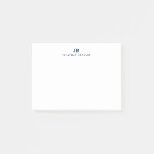 Post-it® Monogramme minimaliste moderne bleu marine à deux
