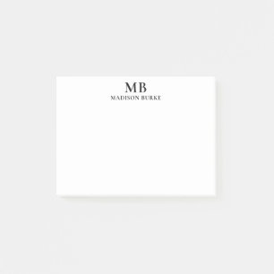 Post-it® Monogramme minimaliste noir et blanc