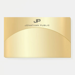 Post-it® Monogramme Modèle tendance Faux Gold Elegant