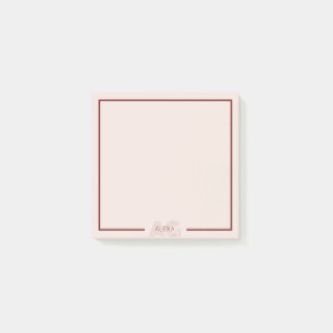 Post-it® Monogramme moderne beige et vin
