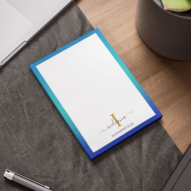 Post-it® Monogramme Moderne Initial Élégant Script Affaires (Modern Monogram Initial Elegant Script Business Post-it Notes)