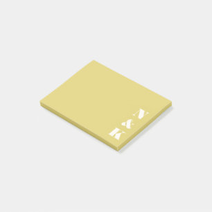 Post-it® Monogramme Moderne Minimaliste Jaune Clair Personn