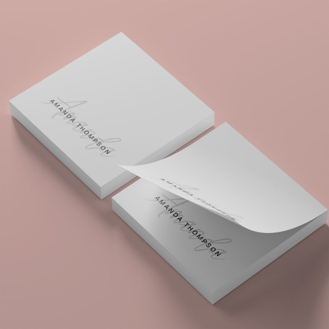 Post-it® Monogramme Moderne Moderne Personnalisé Avec Nom (Créateur téléchargé)