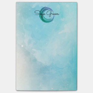 Post-it® Monogramme moderne Teal Girly de l'abrégé sur  