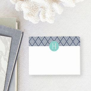 Post-it® Monogramme Motif de menthe et diamant de marine Ch