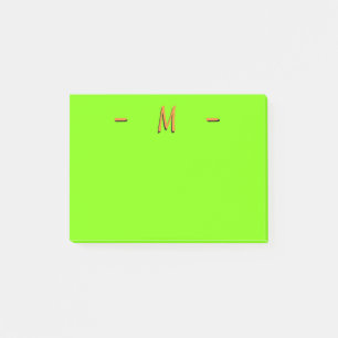 Post-it® Monogramme Néonesque Vert et Orange