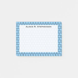 Post-it® Monogramme Nid d'abeille noir sur fond bleu ciel
