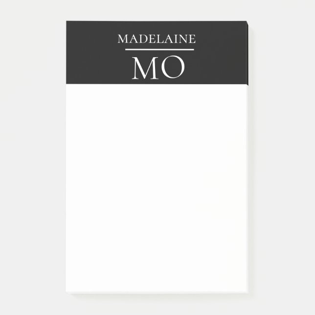 Post-it® Monogramme noir blanc (Devant)