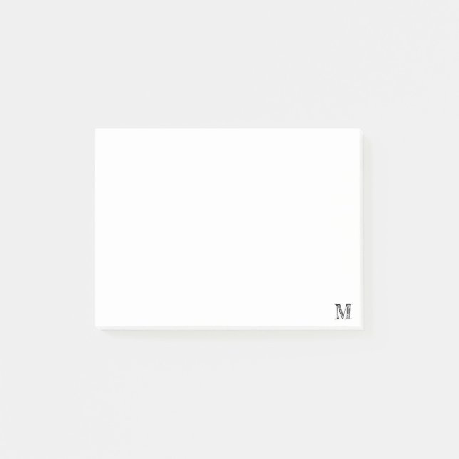 Post-it® Monogramme noir initial simple (Devant)