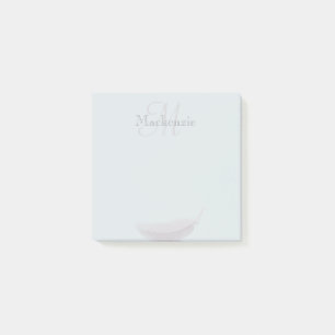 Post-it® Monogramme Nom personnalisé Angel Plumes Bleu clai