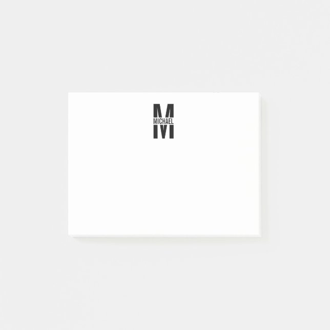 Post-it® Monogramme personnalisé et notes de nom (Devant)