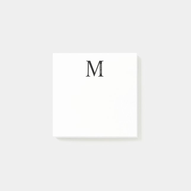 Post-it® Monogramme personnalisé et notes post-it de nom (Devant)