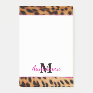 Post-it® Monogramme Poster de animal léopard
