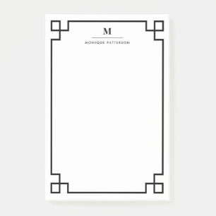 Post-it® Monogramme principal grec noir de frontière