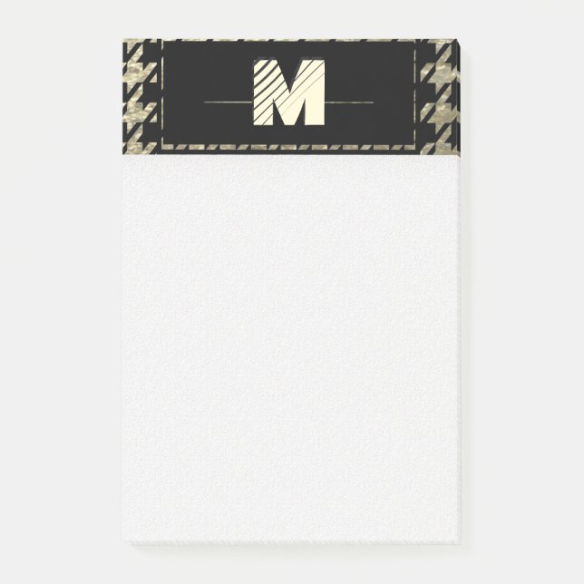 Post-it® Monogramme professionnel moderne de pied-de-poule (Devant)