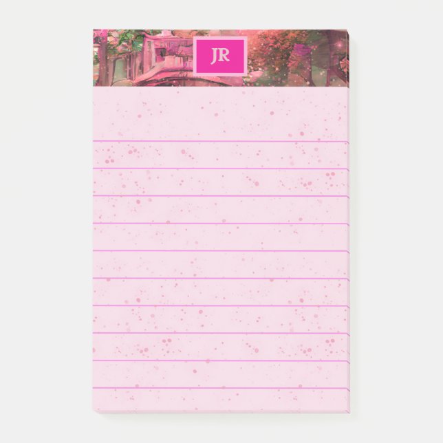 Post-it® Monogramme Rose Abstrait Forest World (Devant)